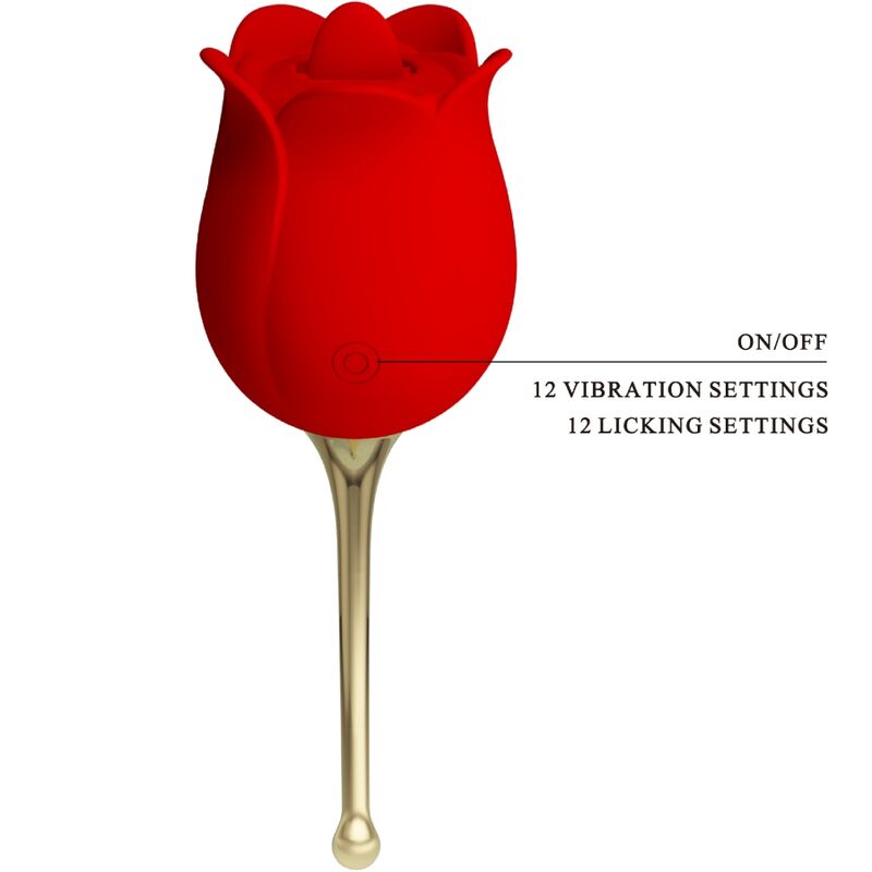 High Rose Lover Rose Klitoris-stimulator 12 Vibrationen Rot