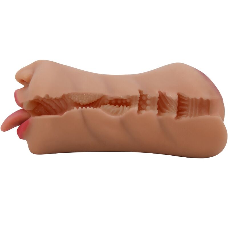 Crazy Sarah Doppelmasturbator Mund & Vagina Fleisch