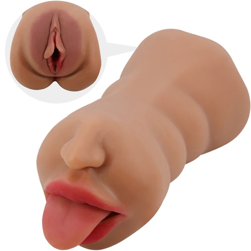 Crazy Sarah Doppelmasturbator Mund & Vagina Fleisch