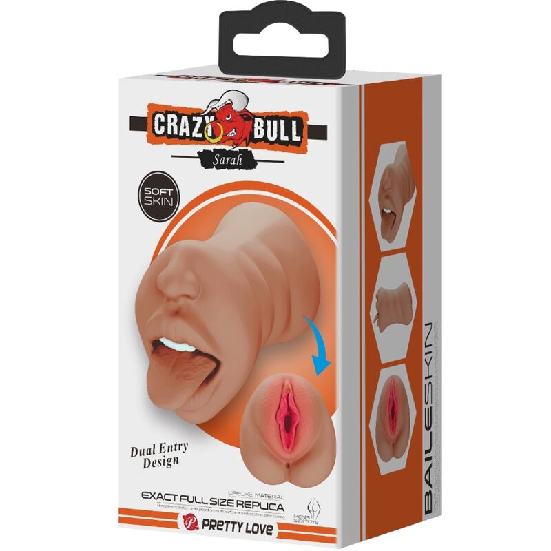Crazy Sarah Doppelmasturbator Mund & Vagina Fleisch