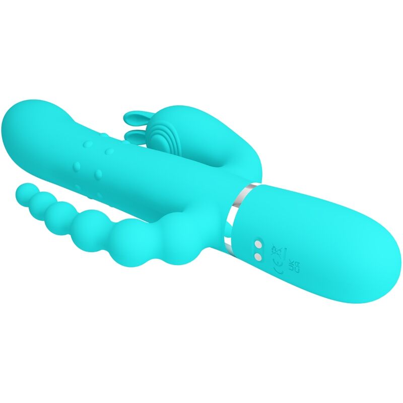 High Cammy 4 in 1 Multifunktions-dreifacher Rabbit-vibrator Blau