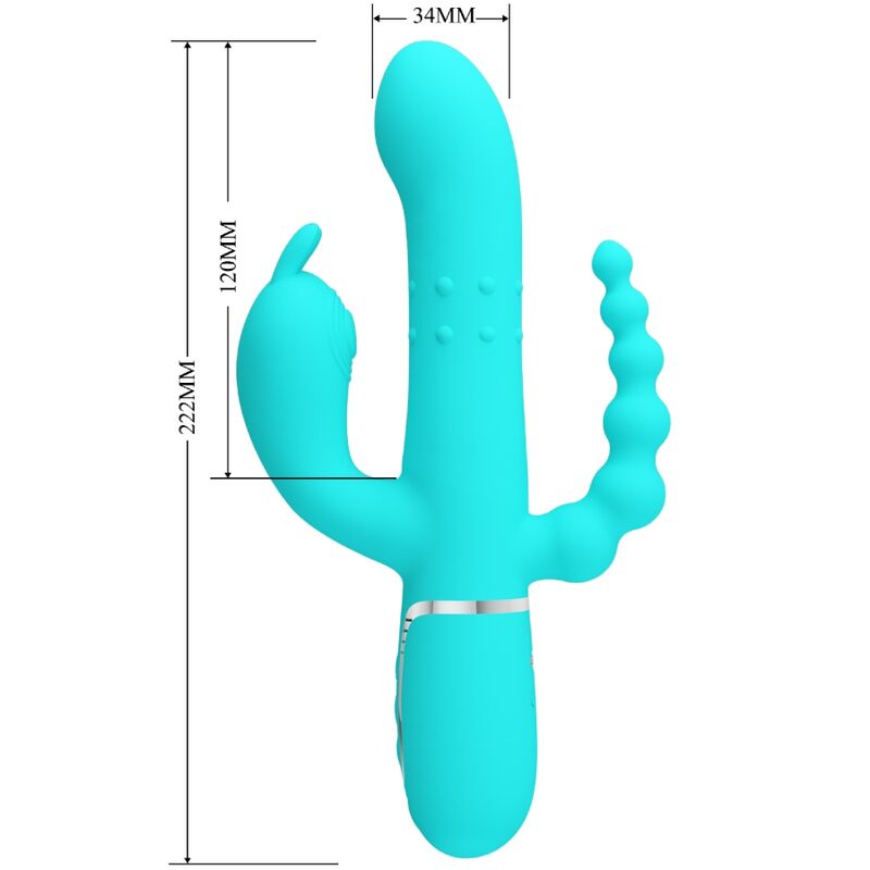 High Cammy 4 in 1 Multifunktions-dreifacher Rabbit-vibrator Blau