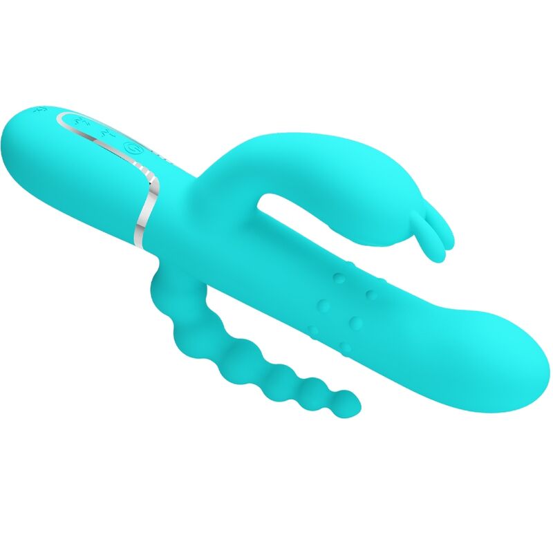 High Cammy 4 in 1 Multifunktions-dreifacher Rabbit-vibrator Blau