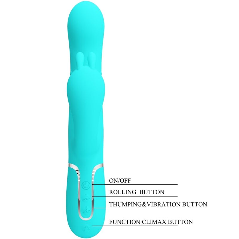 High Cammy 4 in 1 Multifunktions-dreifacher Rabbit-vibrator Blau