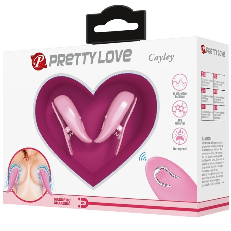 Fun Cailey Nippelklemmen 10 Vibrationen Fernbedienung Rosa