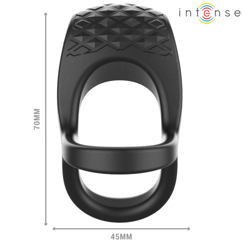 Intense Alex Vibrator Doppel-penisring 10 Vibrationen Schwarz