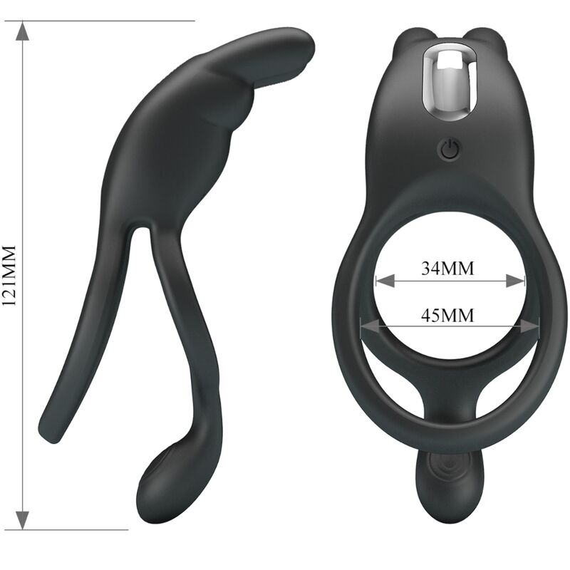 For Seth Doppel-vibrationsring Rabbit 7 Vibrationen Schwarz