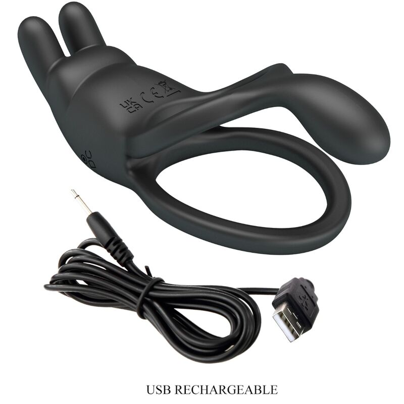 For Seth Doppel-vibrationsring Rabbit 7 Vibrationen Schwarz