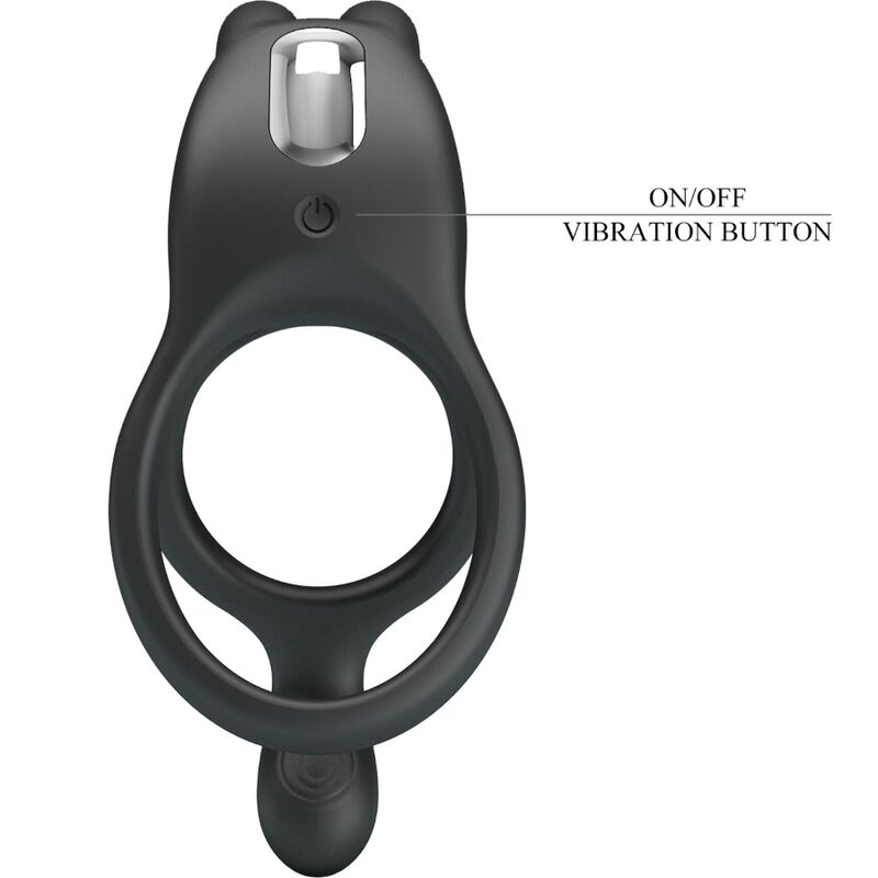 For Seth Doppel-vibrationsring Rabbit 7 Vibrationen Schwarz