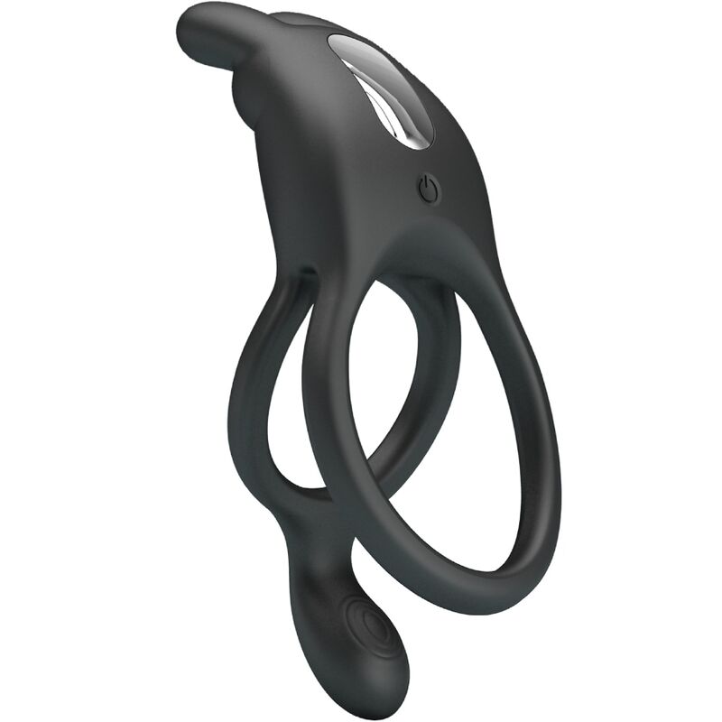 For Seth Doppel-vibrationsring Rabbit 7 Vibrationen Schwarz
