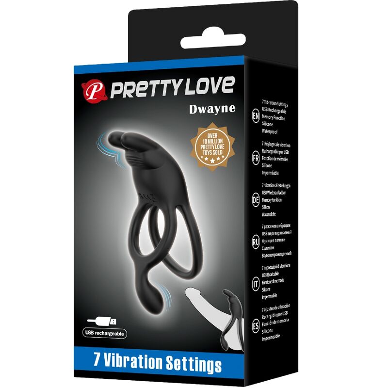 For Seth Doppel-vibrationsring Rabbit 7 Vibrationen Schwarz