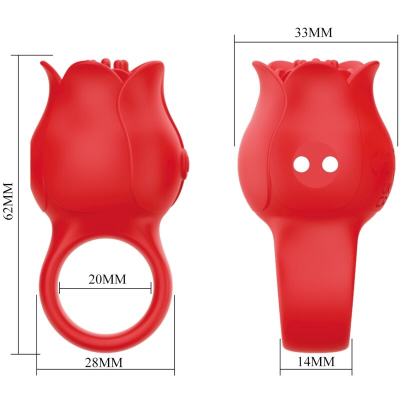 Fun Jae Rose Förmiger Fingervibrator 10 Vibrationen Rot