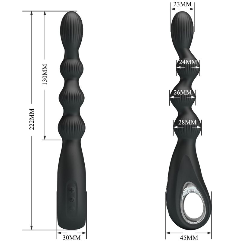Anal Federer Analvibrator 12 Vibrationen Schwarz