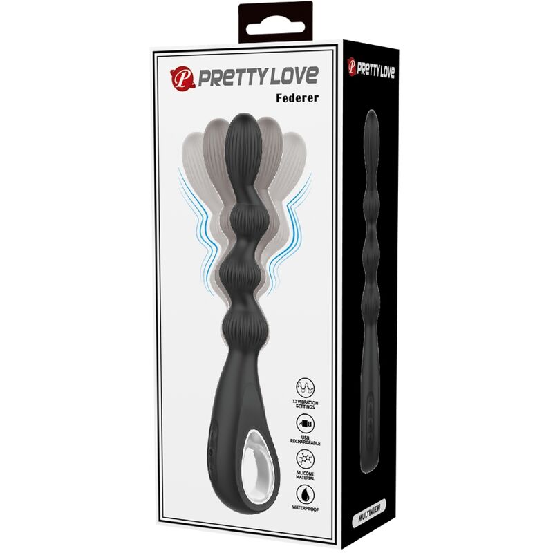 Anal Federer Analvibrator 12 Vibrationen Schwarz