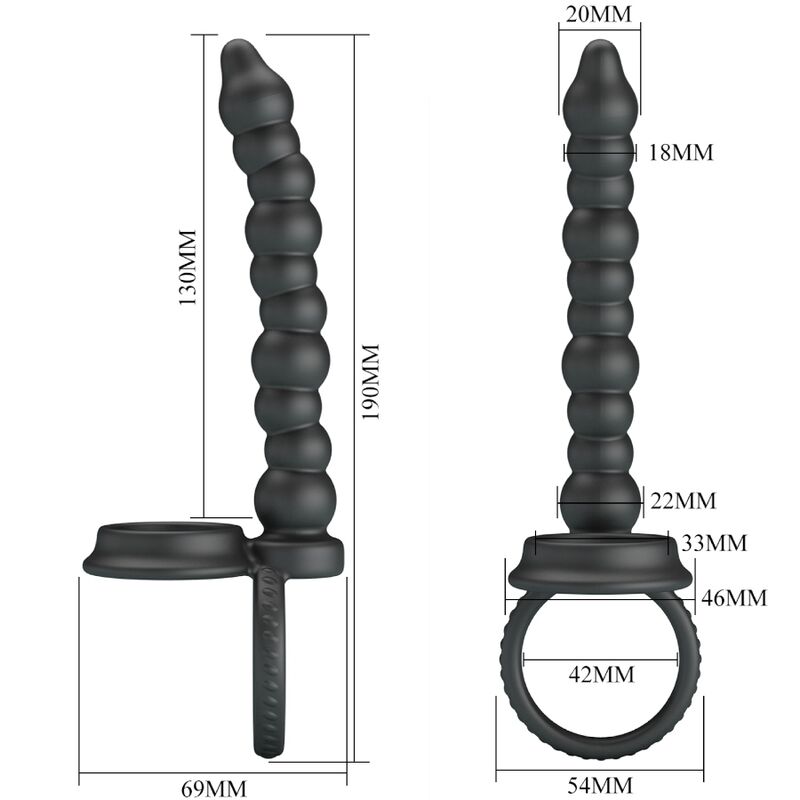 For Dillion Doppelte Penetration Cock Ring Schwarz