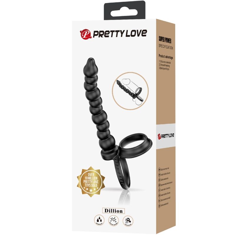 For Dillion Doppelte Penetration Cock Ring Schwarz