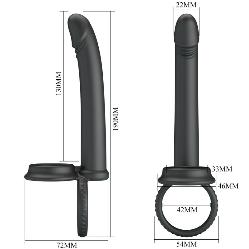 For Dillion Doppelte Penetration Doppelter Cockring Schwarz
