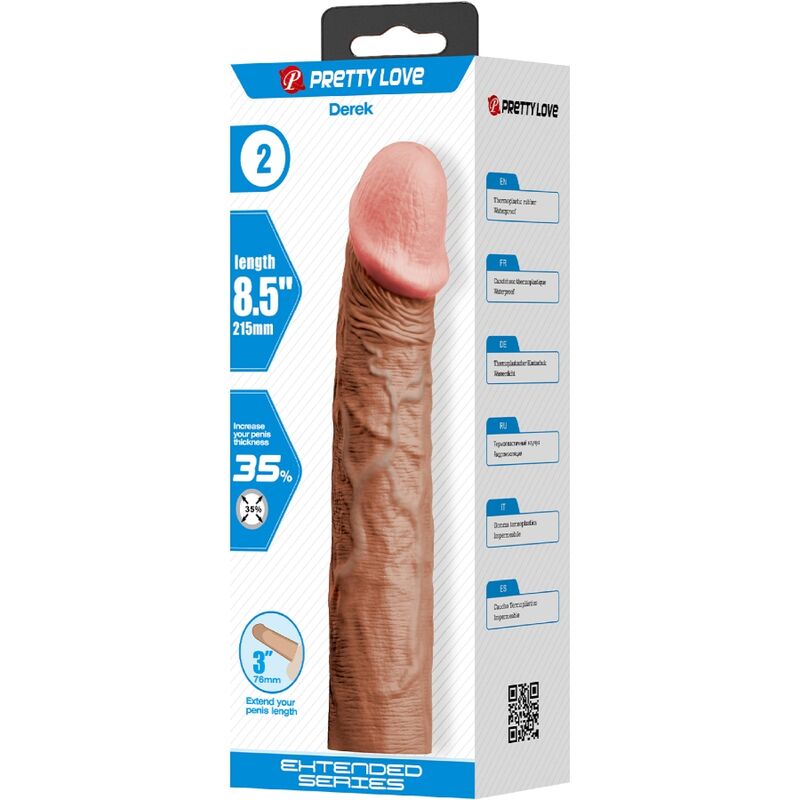 For Derek Penishülle mit 7,6 cm Verlängerung Mulatte
