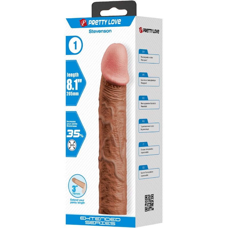 For Stevenson Penishülle mit 7,6 cm Verlängerung Mulatte