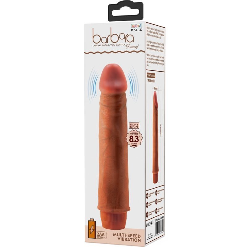 Baile Zwerg Realistischer Vibrator 21 cm Mulatte