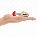 Kink Rosa Goldener Analstecker mit Roter Rose M