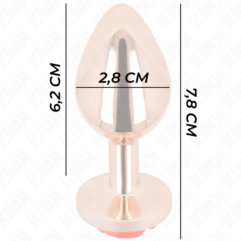 Kink Rosa Goldener Analstecker mit Roter Rose S