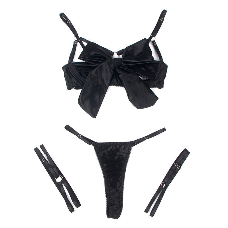 SUBBLIME - 955199 BH-SET MIT VERSTELLBARER SCHWARZER SCHLEIFE S/M