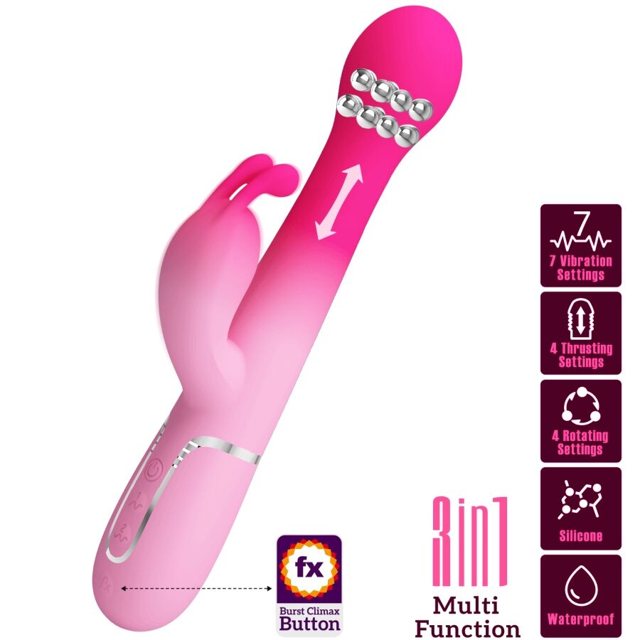 High Dejon 3 in 1 Multifunktions-rabbit-vibrator Rosa