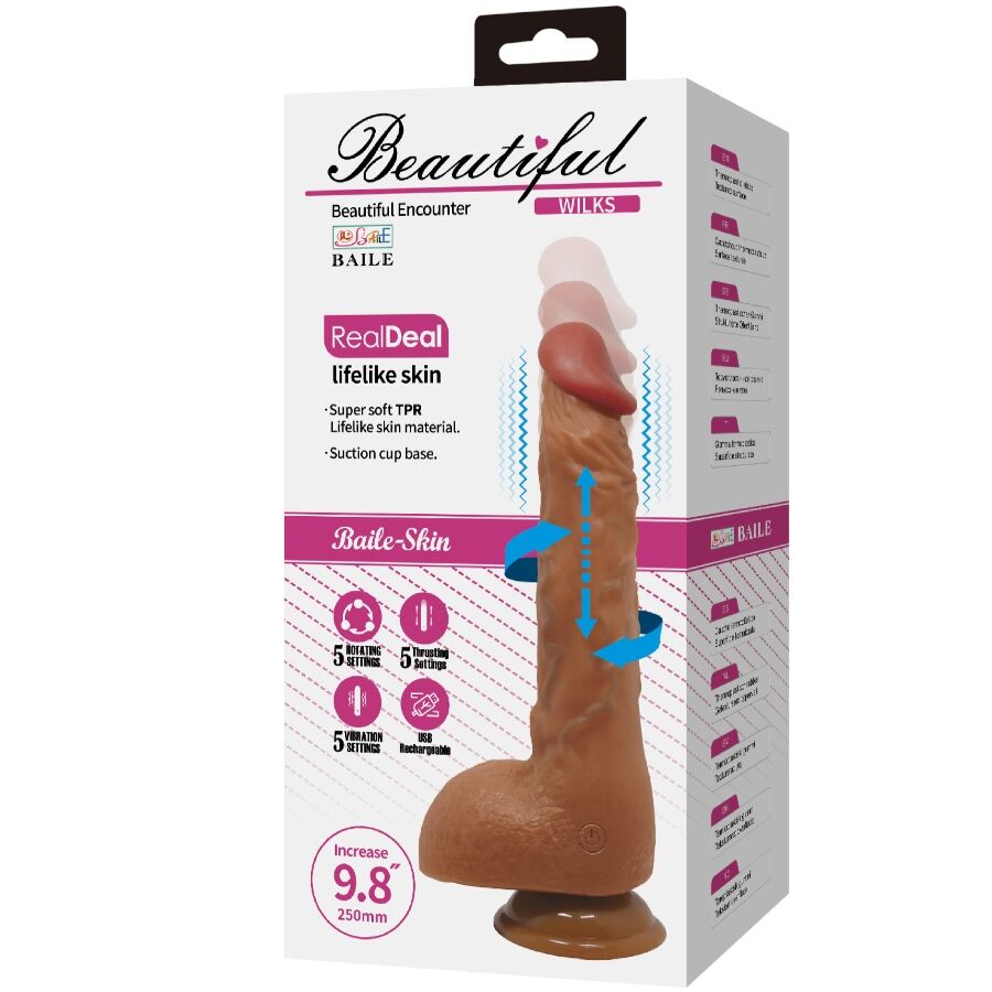 Baile Schöner Wilks 5 Einstellungen Realistischer Vibrator 25 cm