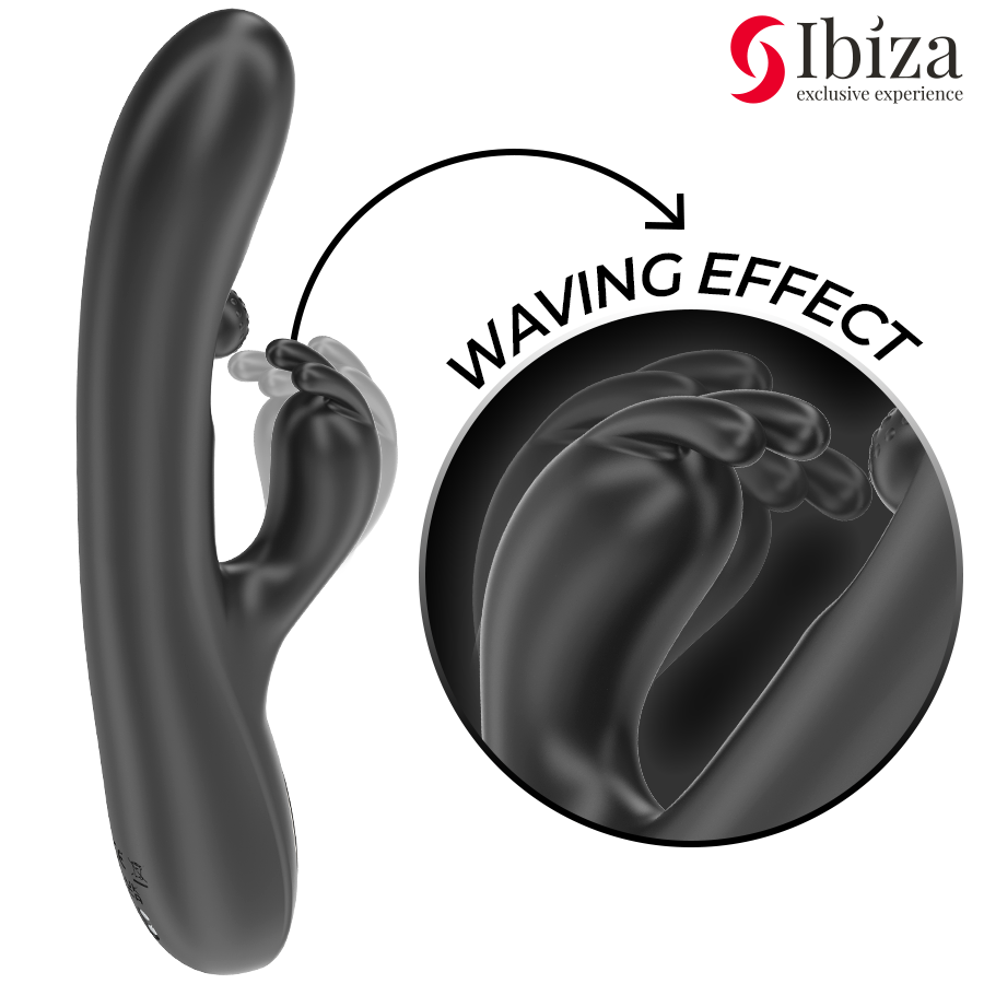 Ibiza – Rabbit-Vibrator mit beweglicher Rollperle, 3 Motoren