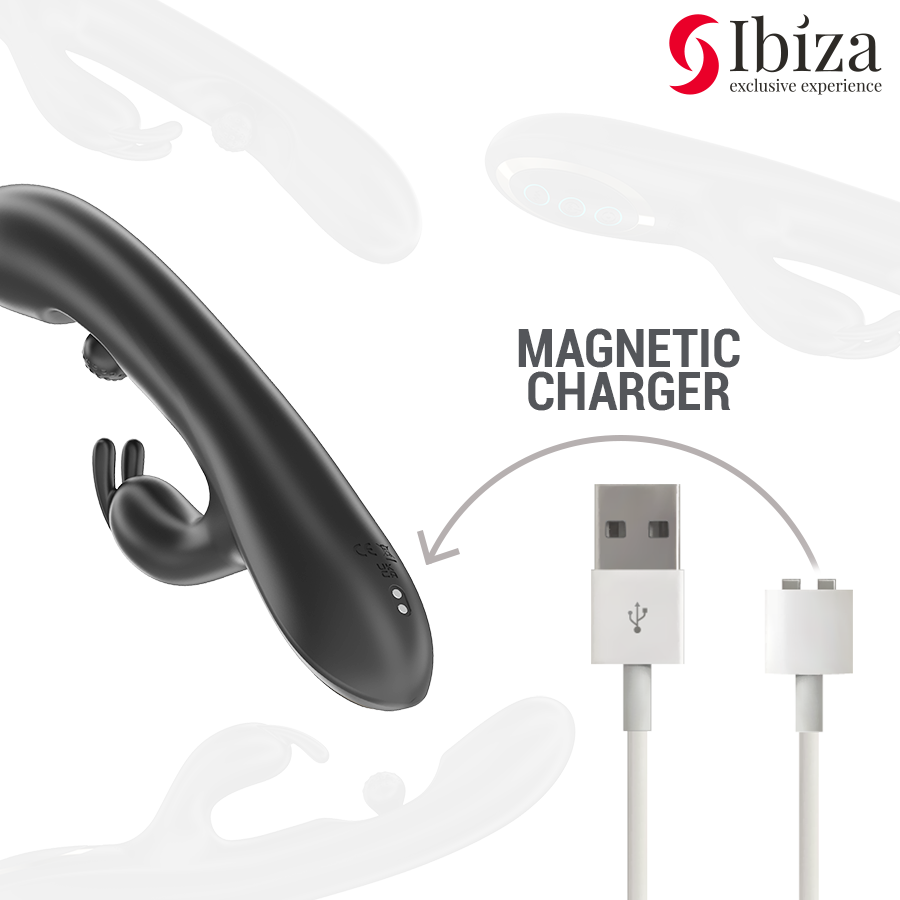 Ibiza – Rabbit-Vibrator mit beweglicher Rollperle, 3 Motoren