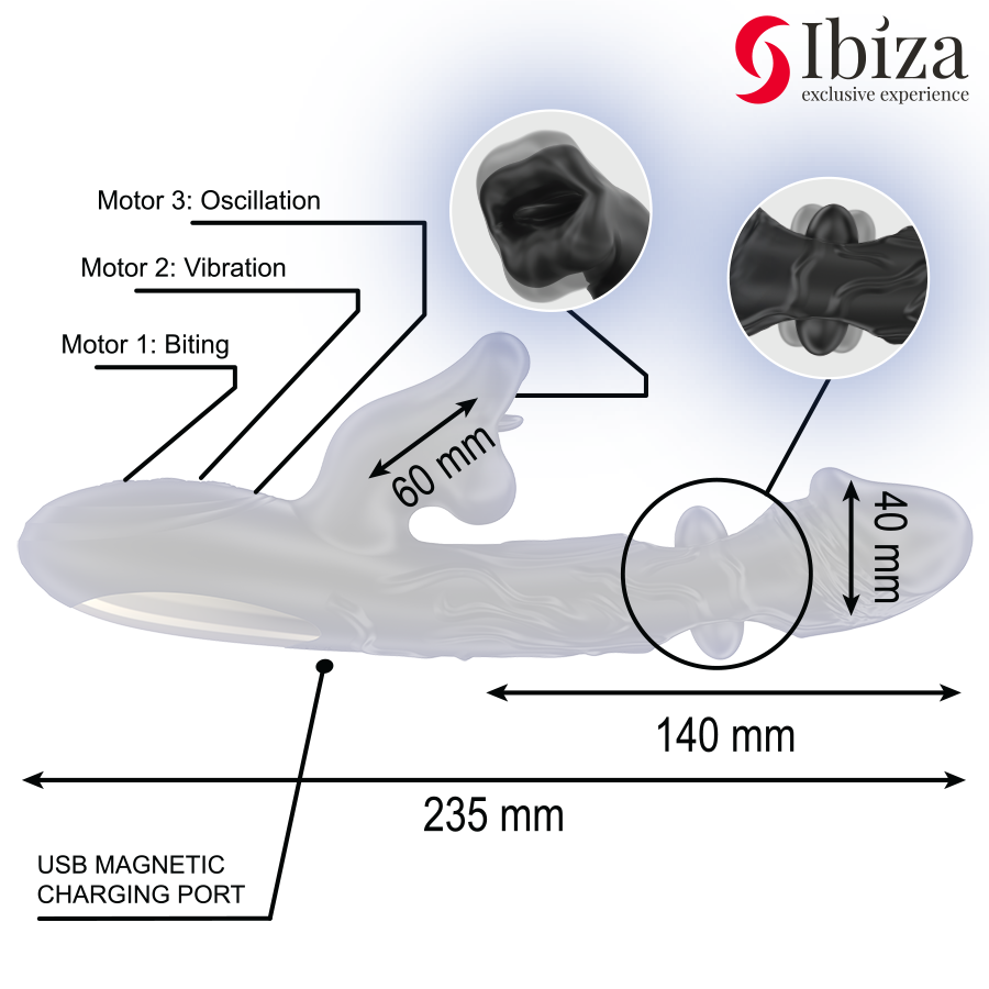 Ibiza Vibrator und Klitoris-stimulator mit Beiss- und