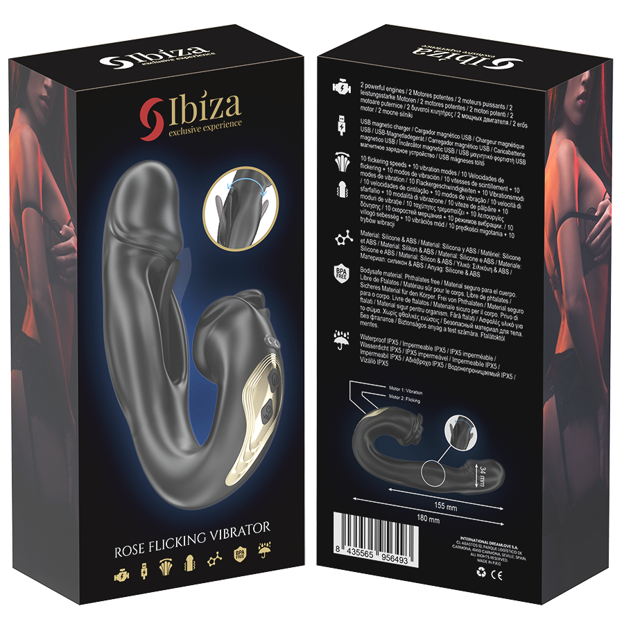 Ibiza Rose Vibrator Schnappeffekt und Klitoris-stimulator