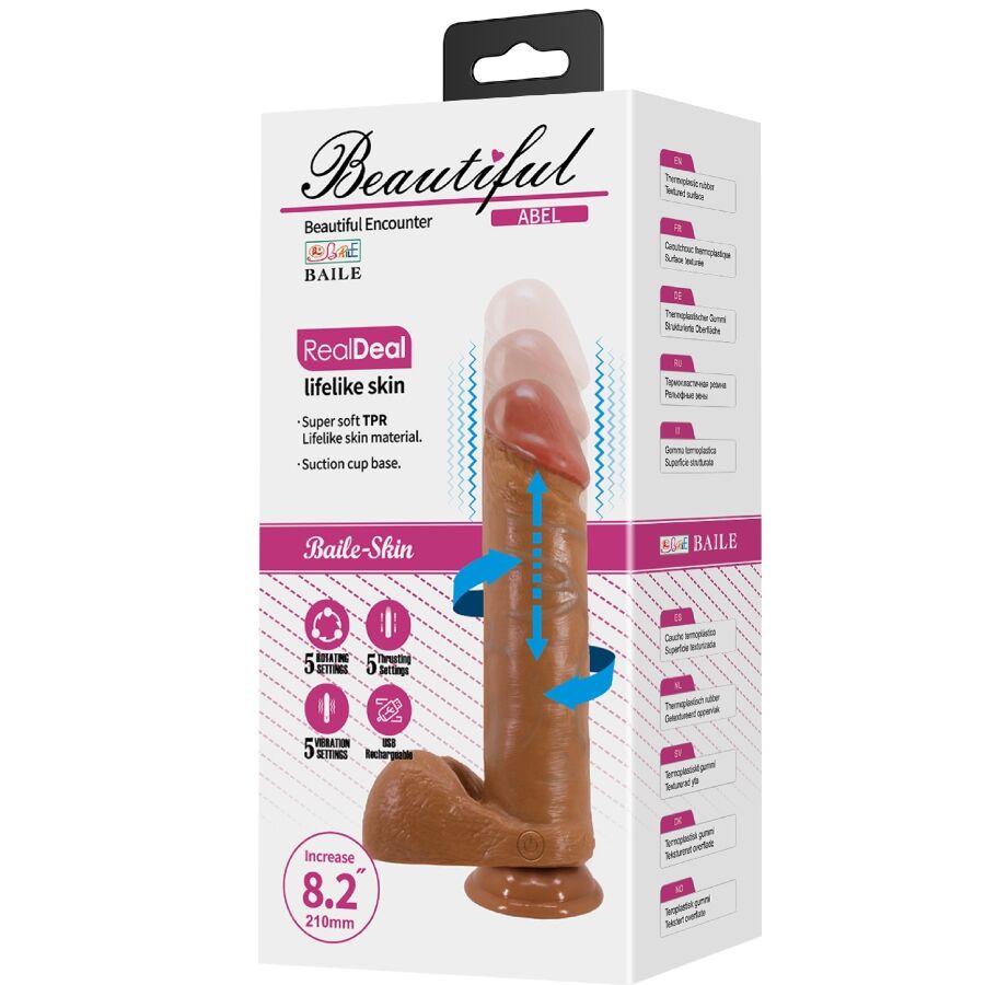Baile Abel – Realistischer Vibrator-Dildo 21 cm – Mulatte