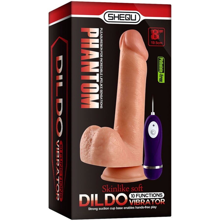 Shequ Phantom – Vibrierender Dildo mit Fernbedienung 20 cm