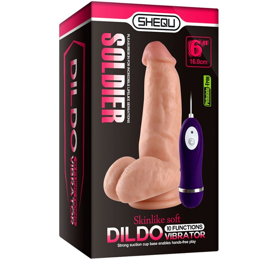 Shequ Soldier – Vibrations-Dildo mit Fernbedienung 16 cm