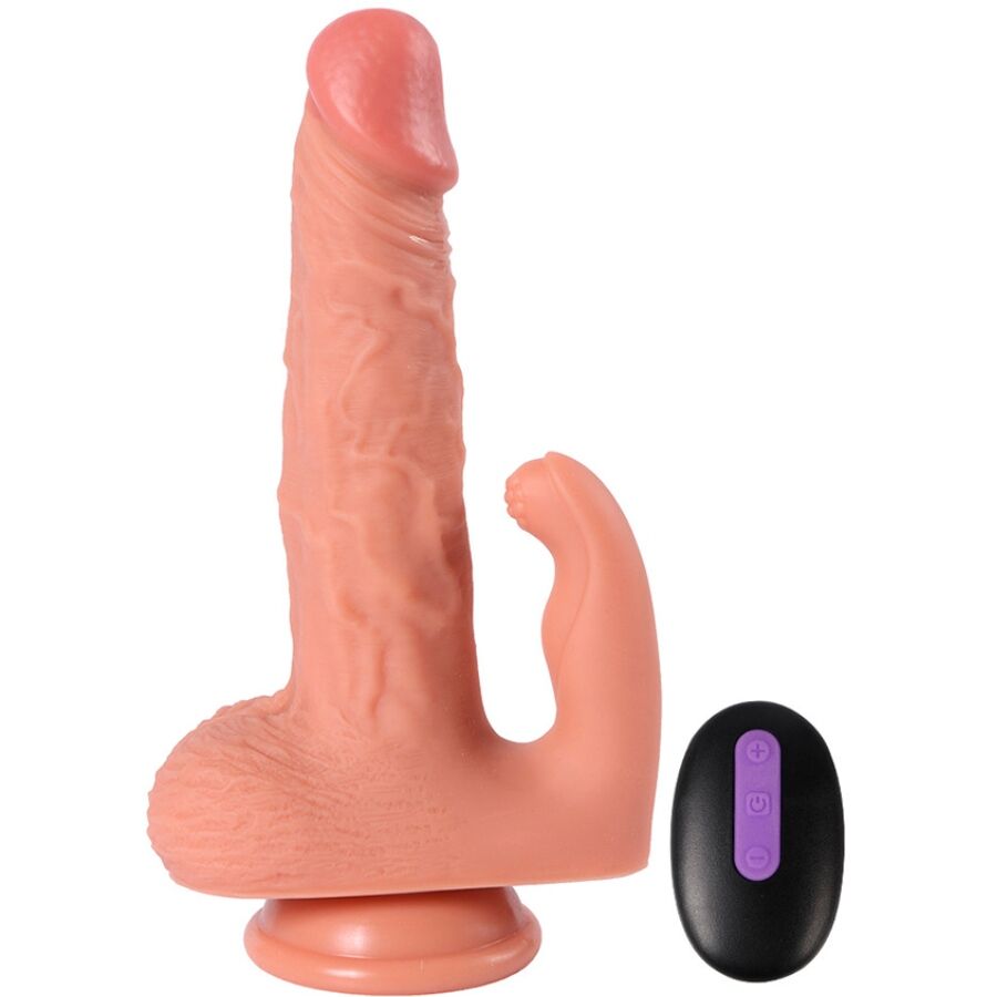 Shequ Hayden – Vibrations-Dildo mit Klitoris-Arm & Fernbedienung 16 cm