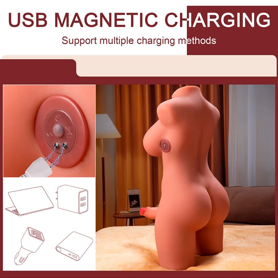 Xise Miah Lady Boy Weiblicher Torso mit Dildo mit Vibration und