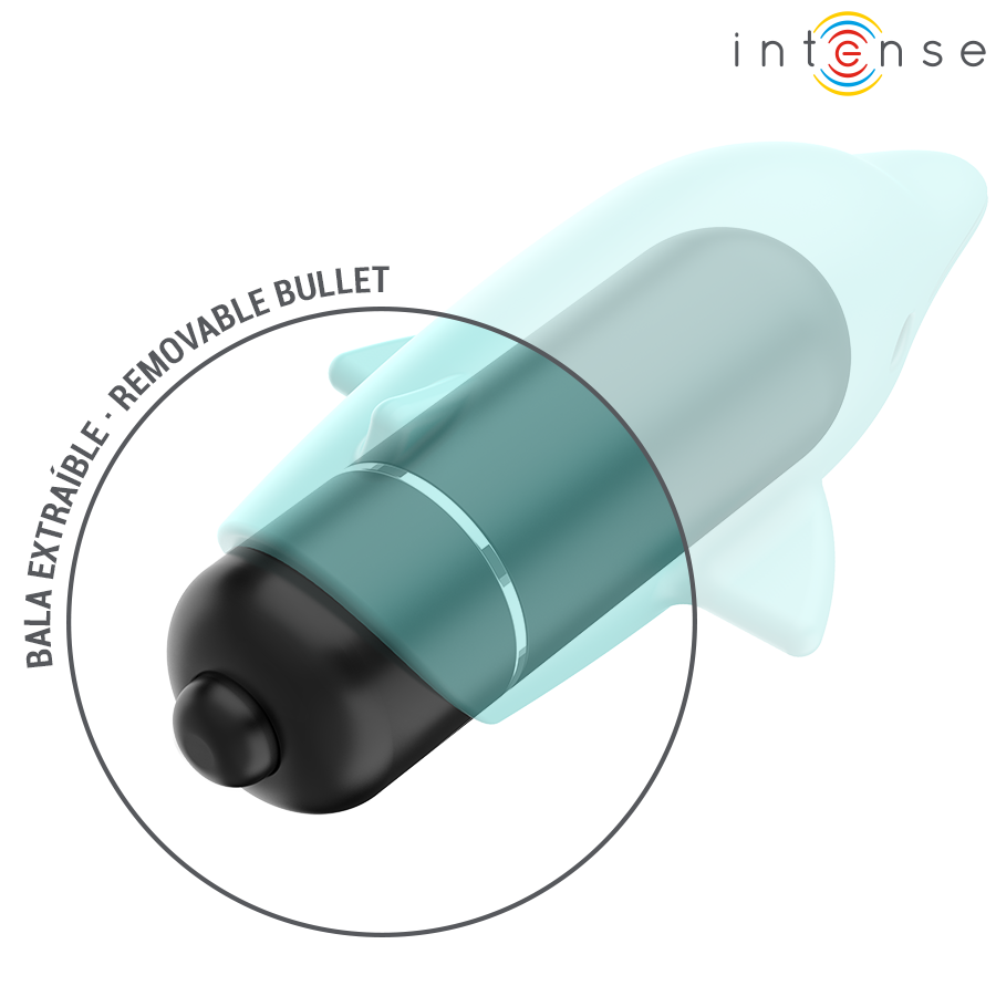 Intense Echo Vibrierendes Bullet Delphin Blau 8 x 4,7 cm