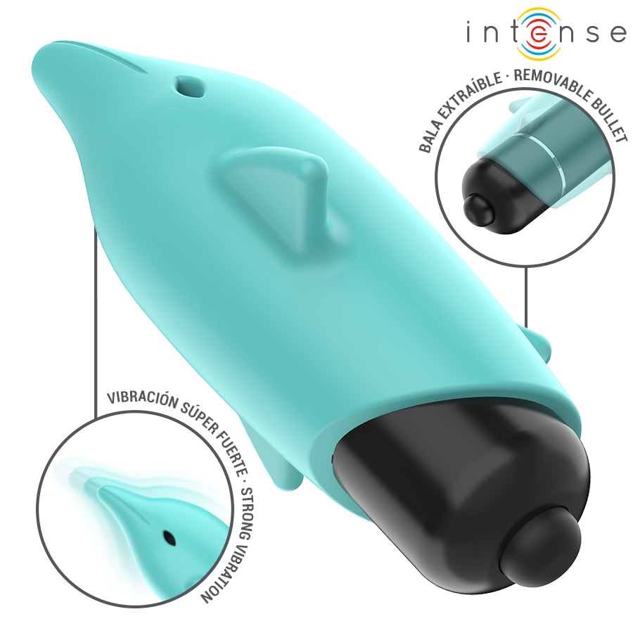 Intense Echo Vibrierendes Bullet Delphin Blau 8 x 4,7 cm