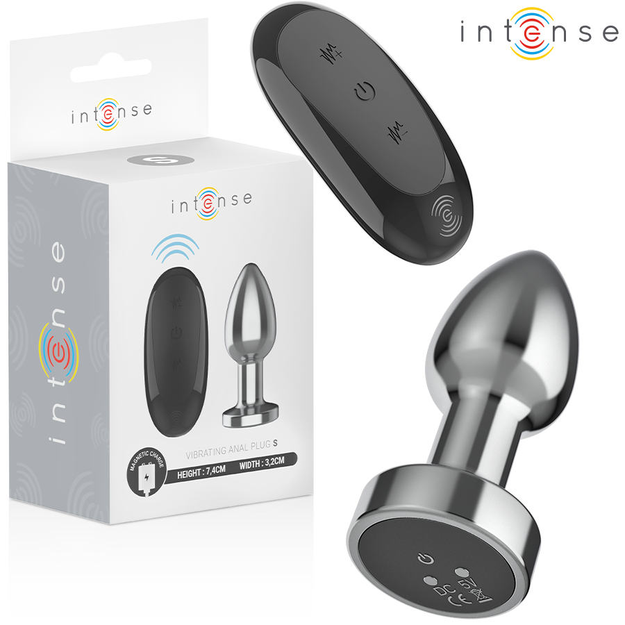 Intense Anal Plug 10 Vibrationen Metall mit Fernbedienung S