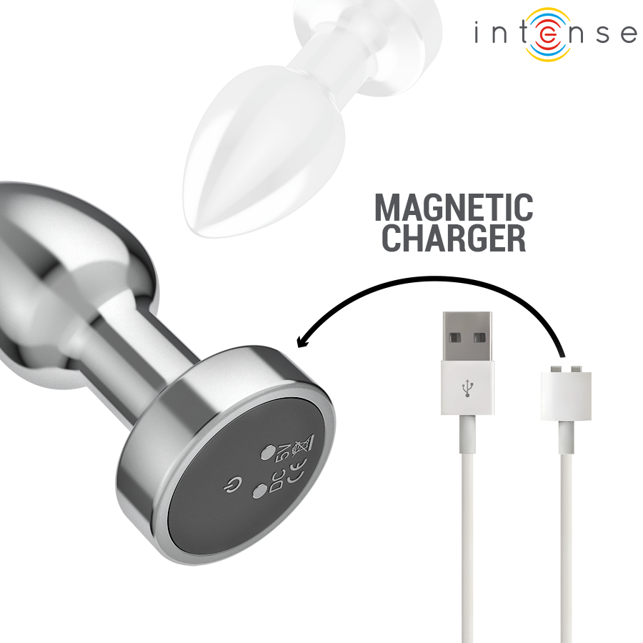 Intense Anal Plug 10 Vibrationen Metall mit Fernbedienung S