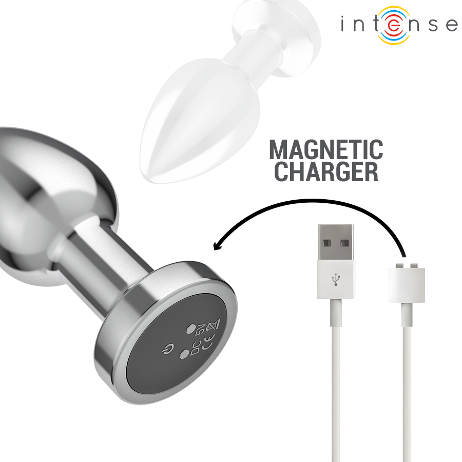 Intense Anal Plug 10 Vibrationen Metall mit Fernbedienung M