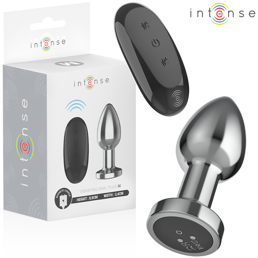 Intense Anal Plug 10 Vibrationen Metall mit Fernbedienung M