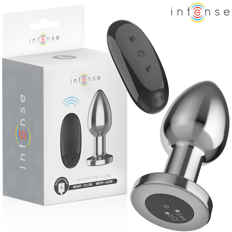 Intense Anal Plug 10 Vibrationen Metall mit Fernbedienung L