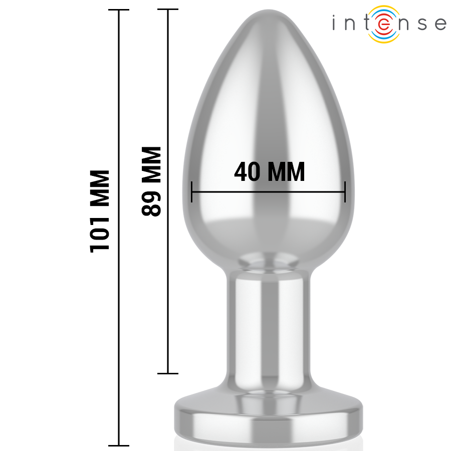 Intense Anal Plug 10 Vibrationen Metall mit Fernbedienung L