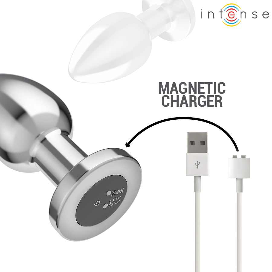 Intense Anal Plug 10 Vibrationen Metall mit Fernbedienung L