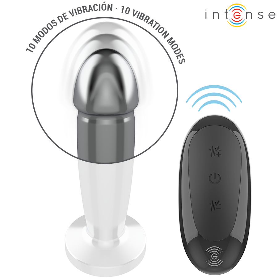 Intense Anal Plug 10 Vibrationen Metalldildo mit Fernbedienung S