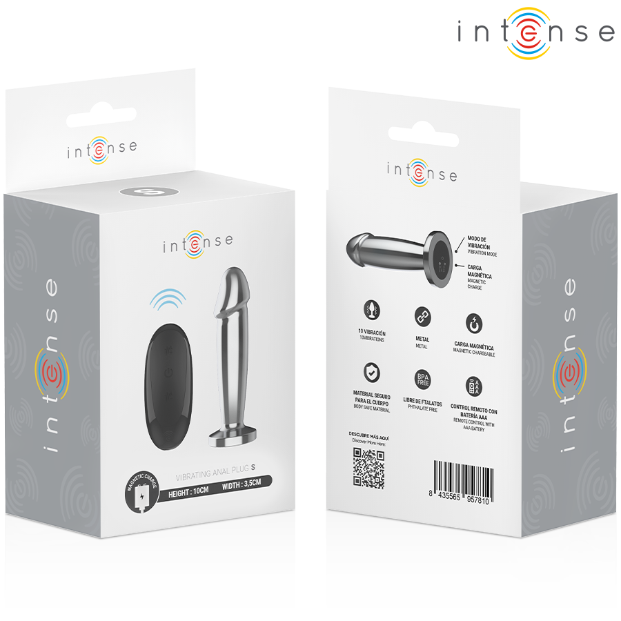 Intense Anal Plug 10 Vibrationen Metalldildo mit Fernbedienung S