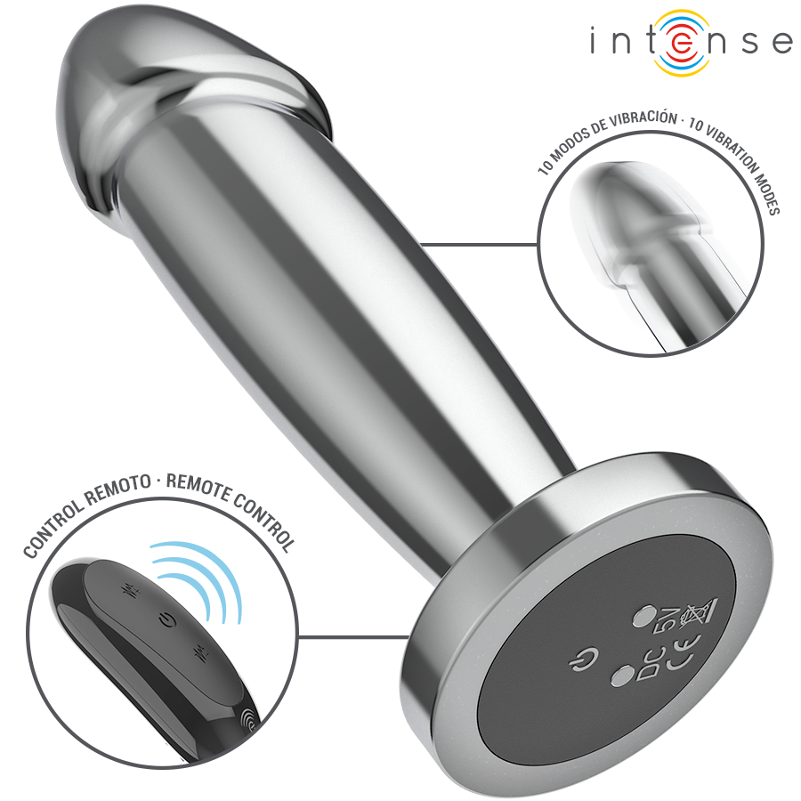 Intense Anal Plug 10 Vibrationen Metalldildo mit Fernbedienung S